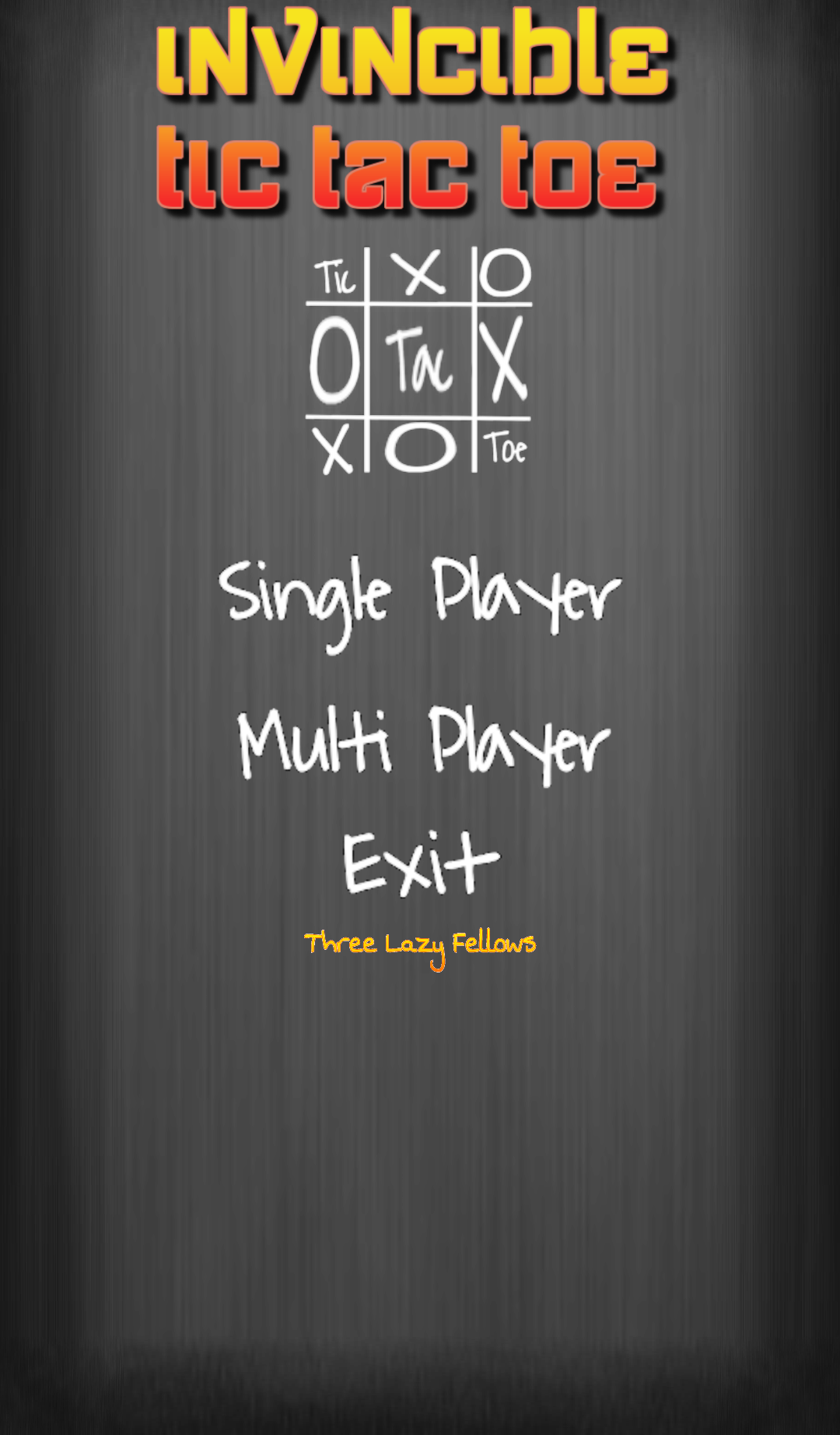 Android application Invincible Tic Tac Toe screenshort