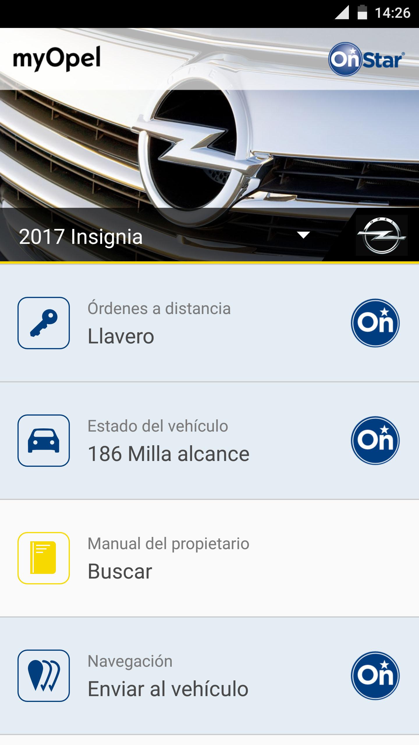 Android application OnStar Europe screenshort