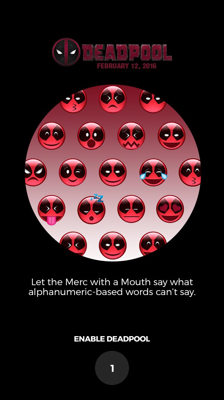 Android application DEADPOOL Movie Emojis screenshort