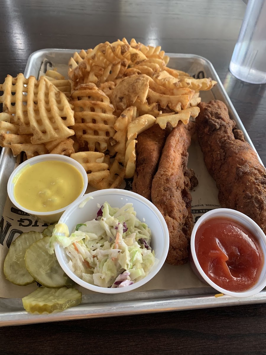 Chicken fingers and waffle fries