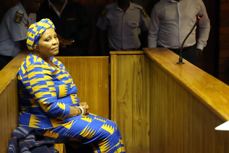 Nosiviwe Mapisa-Nqakula appears at Pretoria Magistrate's court on corruption charges.