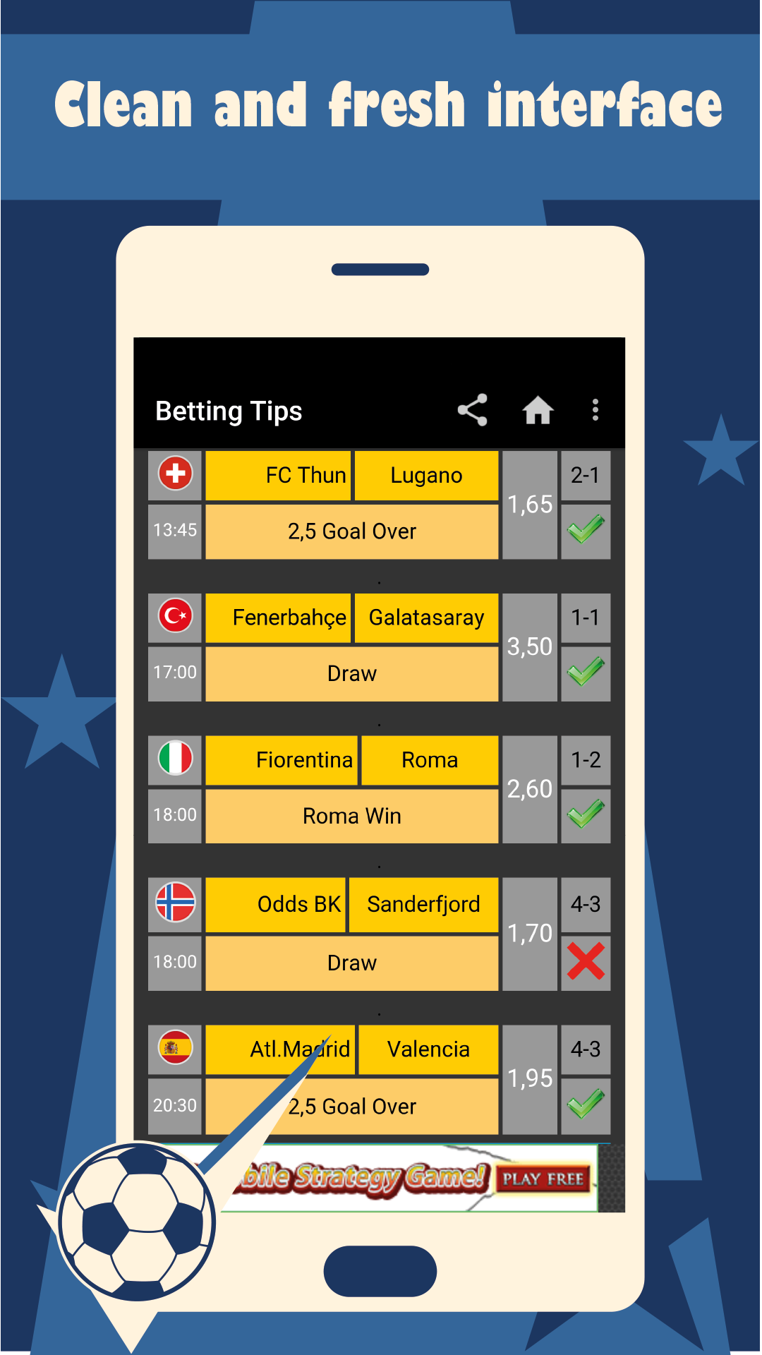 Android application Betting Tips screenshort