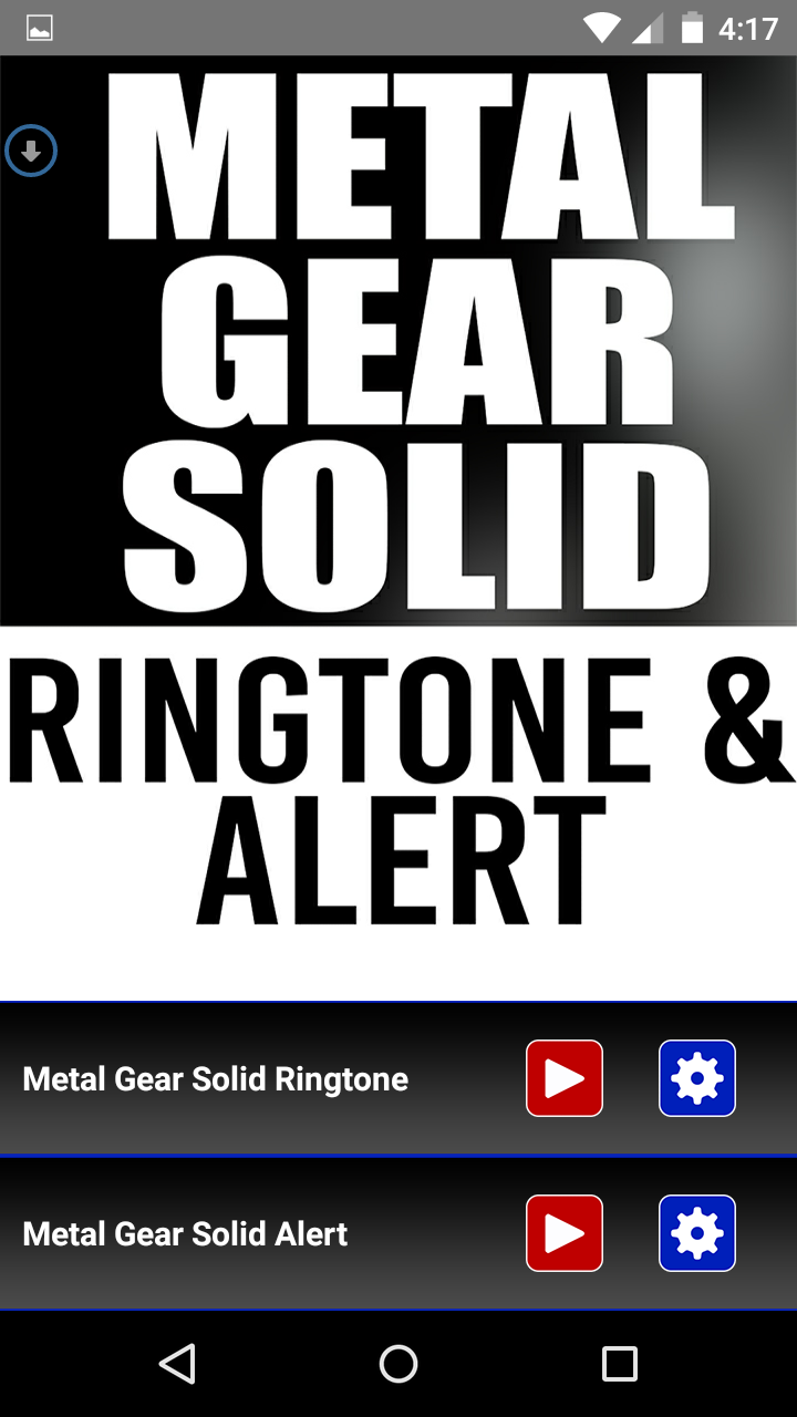 Android application Metal Gear Solid Ringtone screenshort