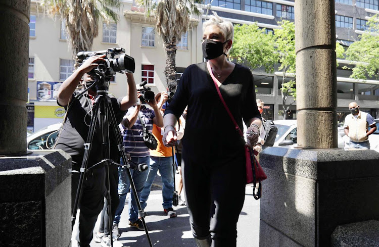 DA chief whip Natasha Mazzone arrives at the Cape Town Central police station on October 12 2020 to lay criminal charges against EFF leader Julius Malema and EFF MP Nazier Paulsen over social media posts that the DA says incites violence.
