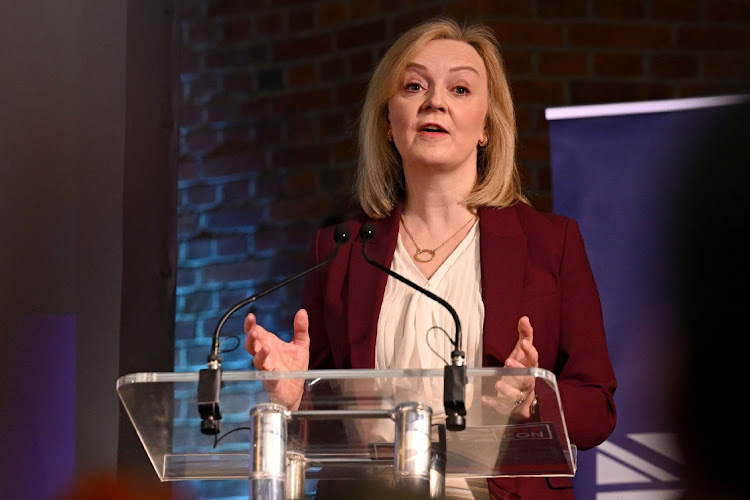 Former British prime minister Liz Truss speaks at the launch of the Popular Conservatives movement on February 6 in London, England. Picture: LEON NEAL/GETTY IMAGES