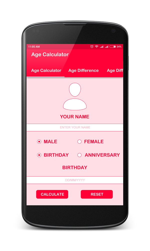 Android application Age Calculator screenshort