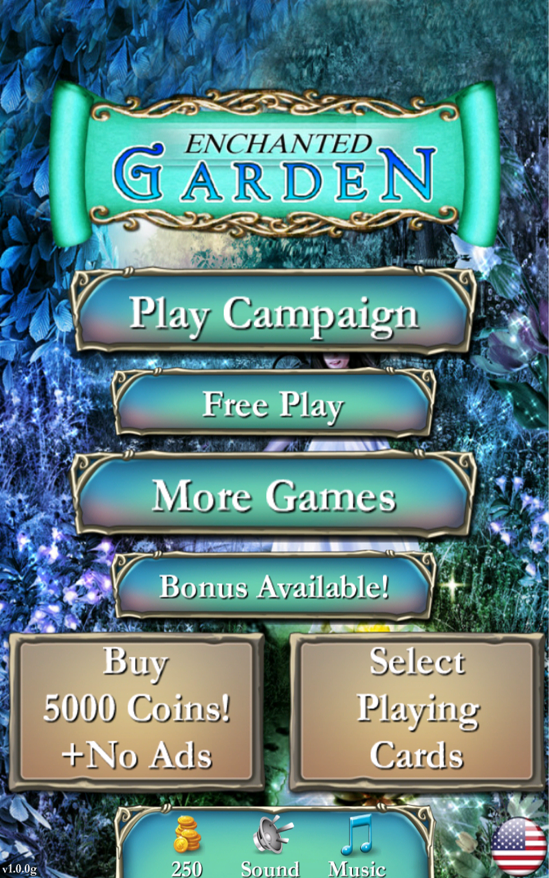 Android application Solitaire: Enchanted Garden screenshort