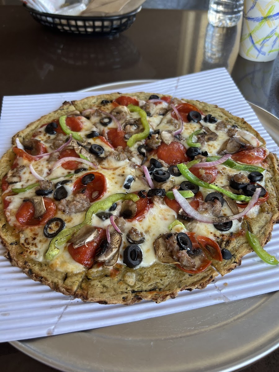 Zucchini crust supreme pizza