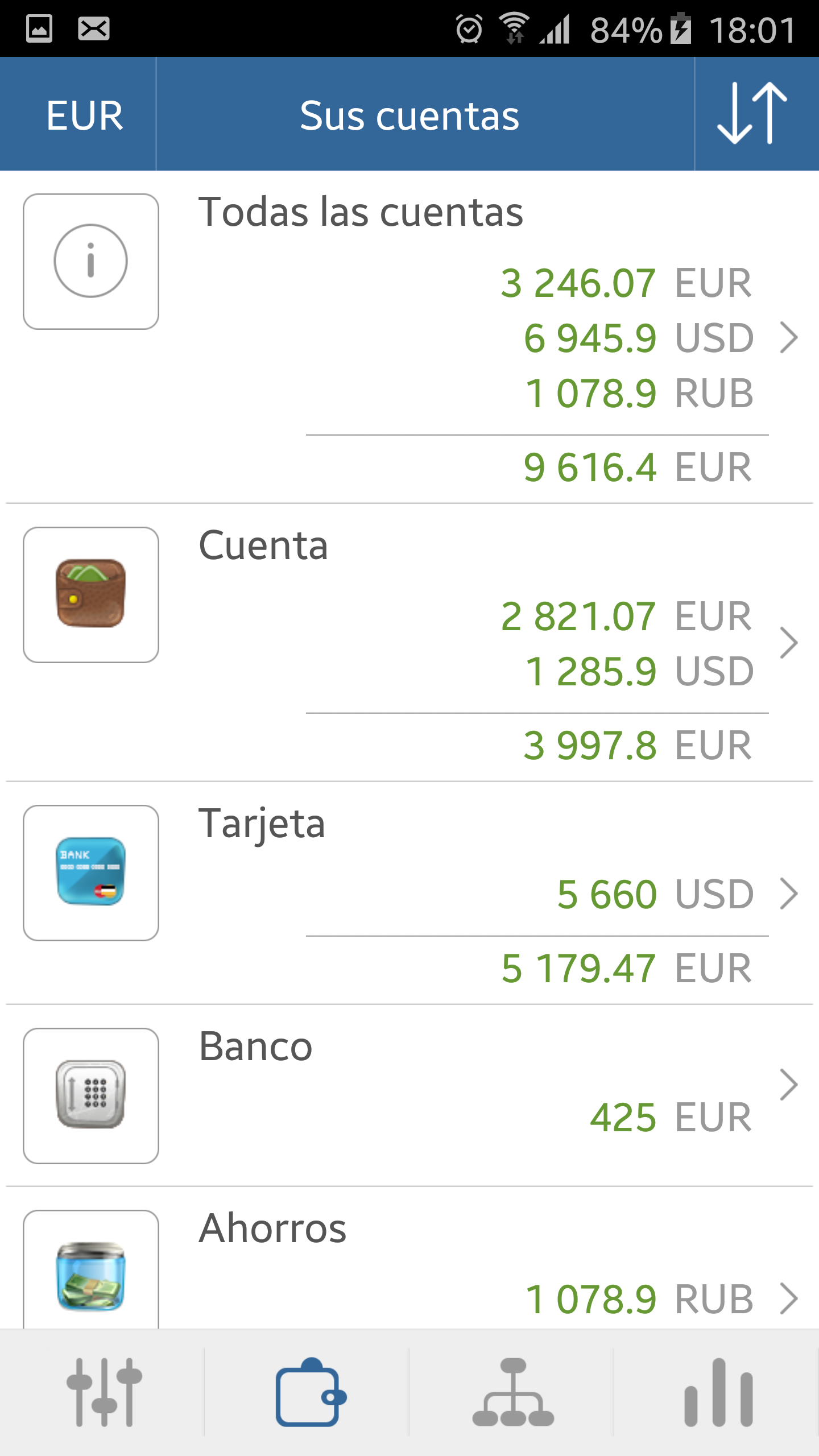 Android application My Wallets - Free screenshort