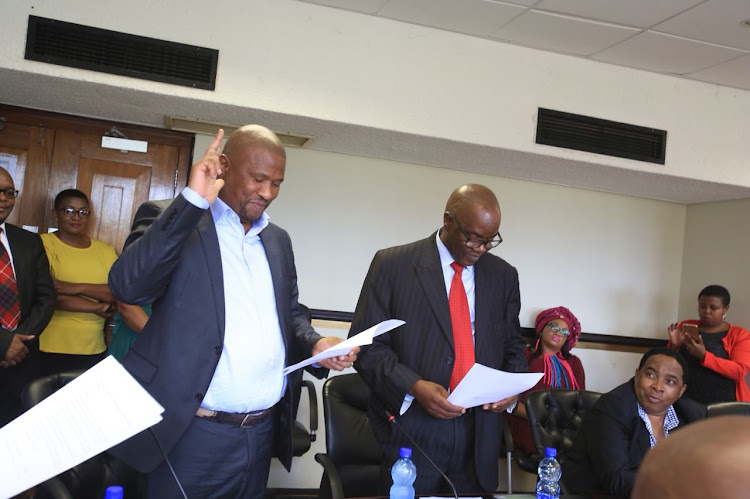 ANC provincial chairman Oscar Mabuyane and his deputy Mlungisi Mvoko were sworn in as members of the Bhisho legislature this morning.