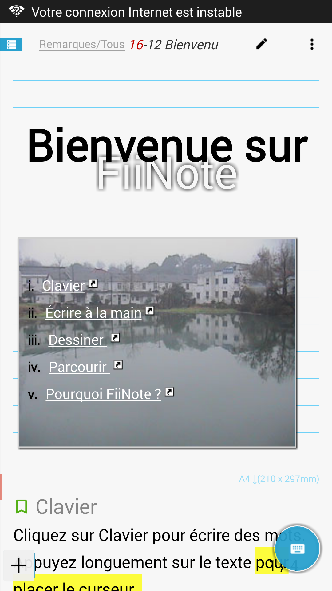 Android application FiiWrite screenshort