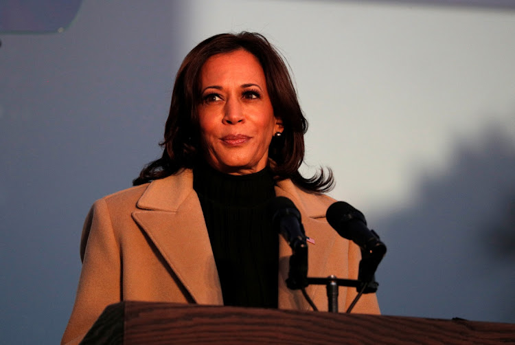 Vice President-elect Kamala Harris speaks at a Covid-19 memorial event at the Lincoln Memorial in Washington, US on January 19, 2021.