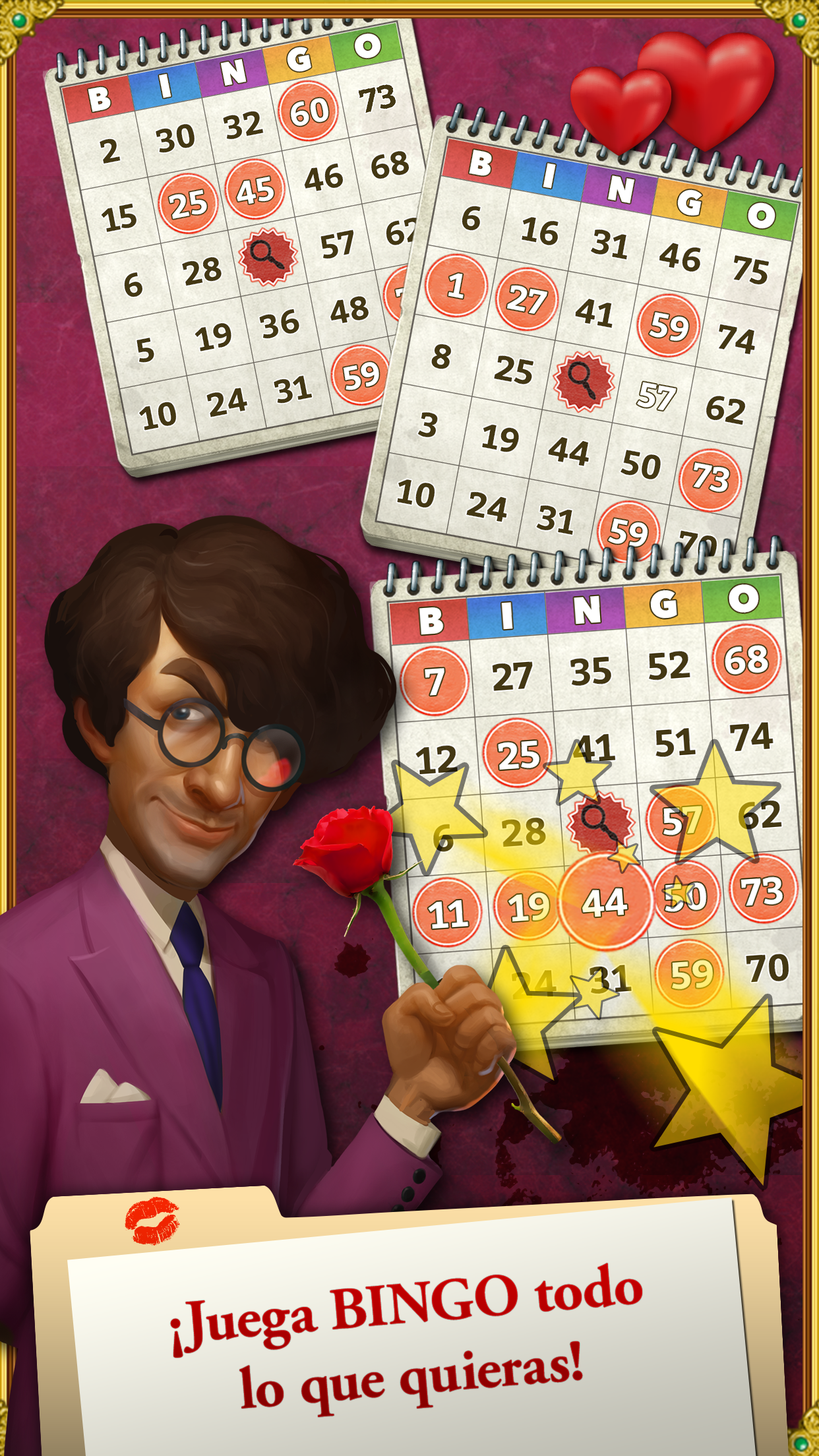 Android application CLUE Bingo: Valentines Day screenshort