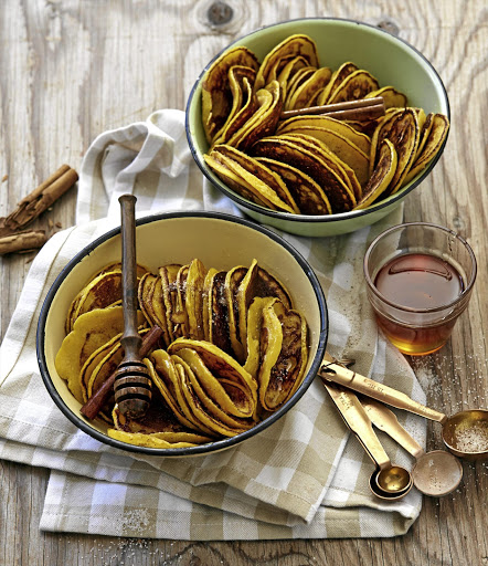 Golden pumpkin flapjacks Spiced with warming cinnamon and nutmeg, we couldn't think of anything nicer than waking up to a plate of these pumpkin pancakes on a cold winter morning.