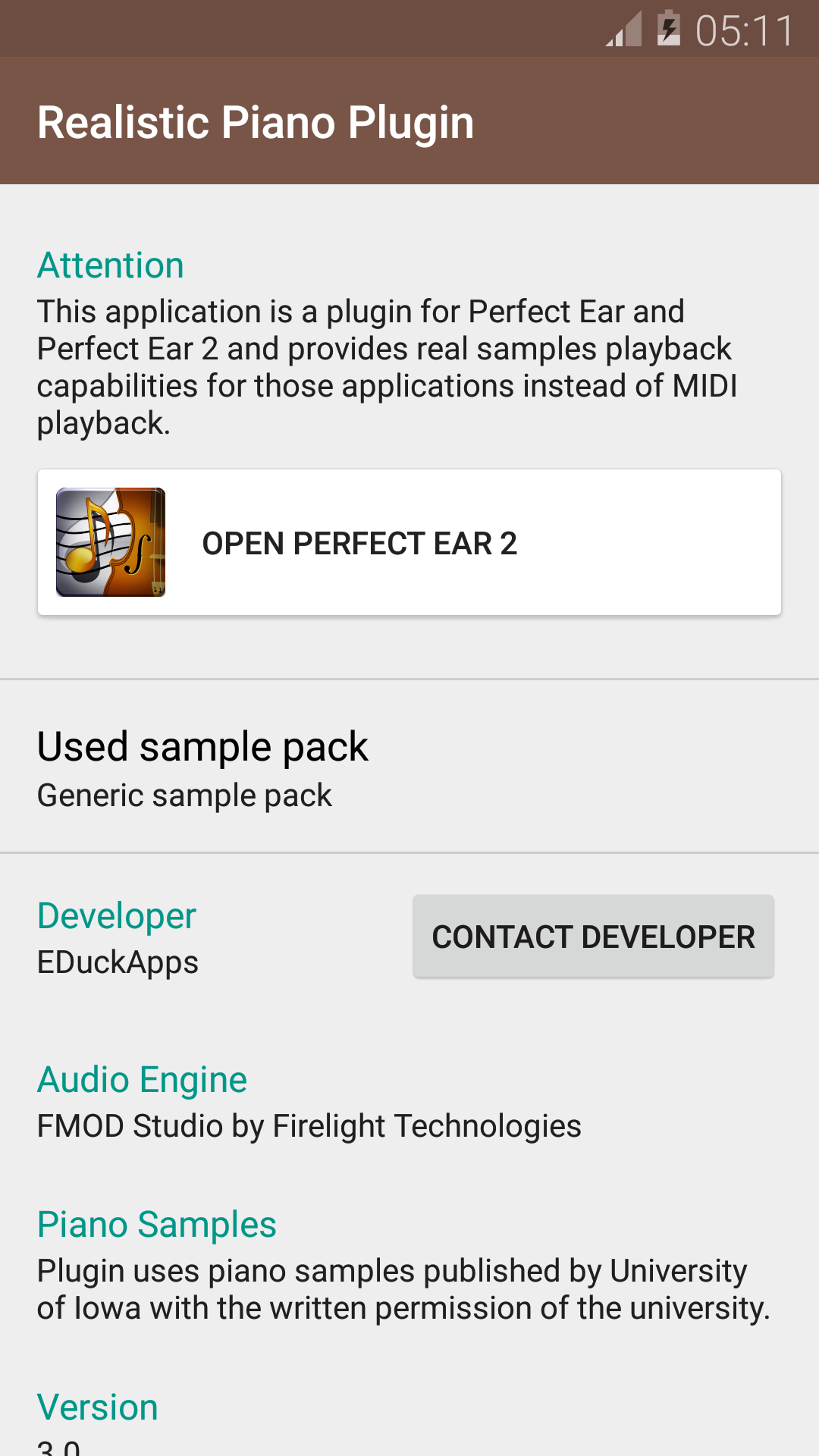 Android application Perfect Ears Realistic Piano screenshort