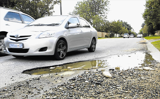 DANGER ZONE: A pothole on Main Avenue in Randburg this week