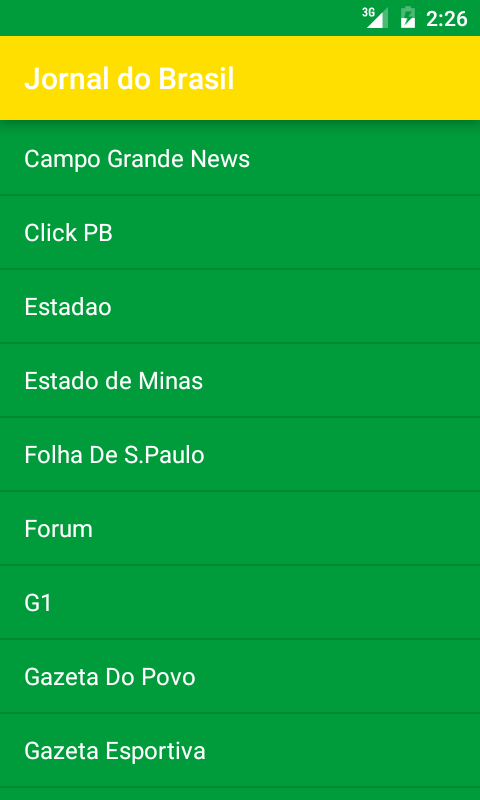 Android application Jornais Brasileiros screenshort