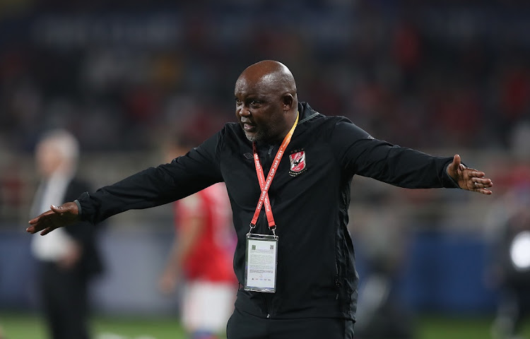 Al Ahly coach Pitso Mosimane during the Fifa Club World Cup second round match against CF Monterrey in Abu Dhabi, United Arab Emirates on February 5 2022.