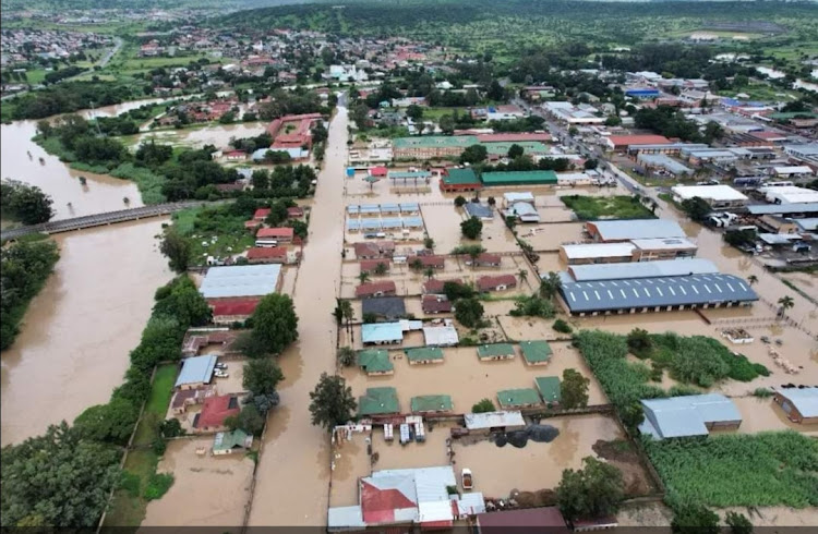 An aerial view of the recent flooding in Ladysmith, KZN. The SA Weather service has warned of further severe storms in the province which have the potential to bring more flooding. File photo.