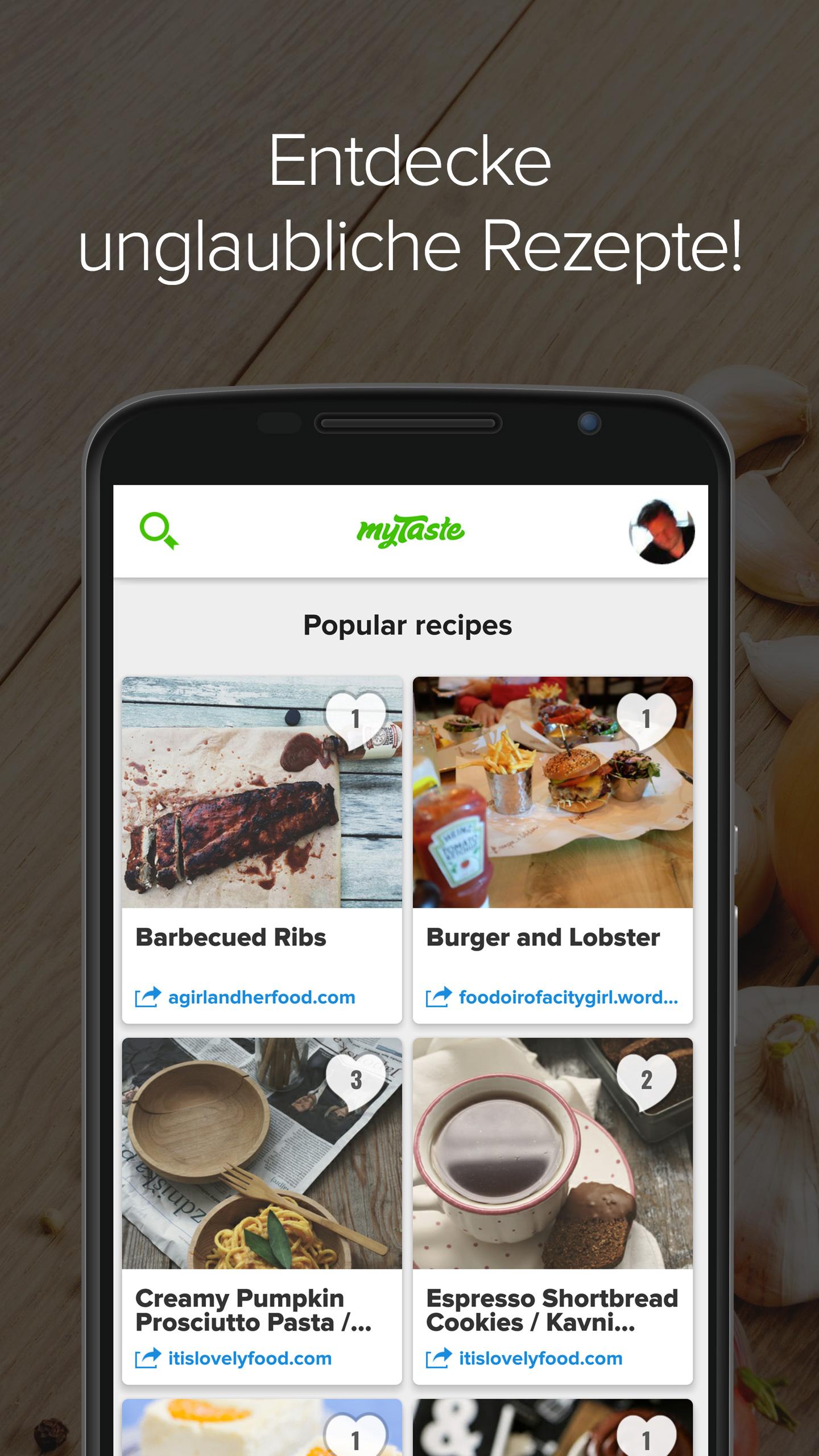 Android application myTaste Recipes screenshort