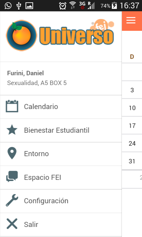 Android application Universo FCM screenshort