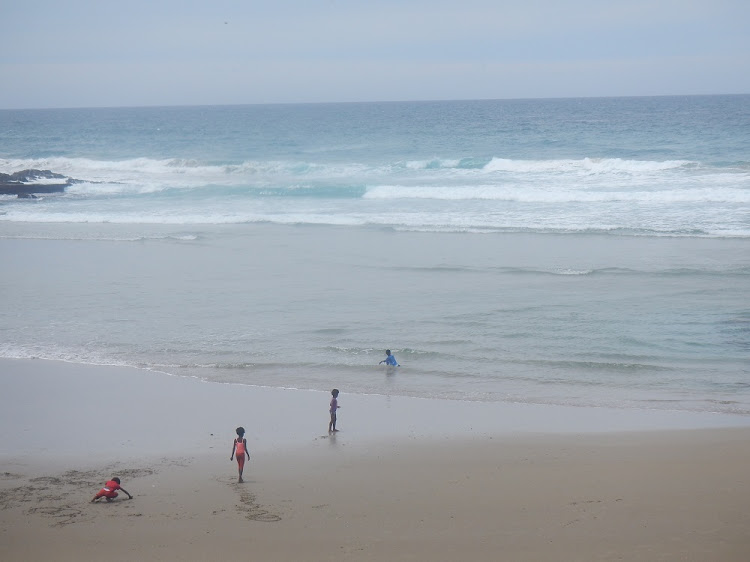 Four young children swimming at the notorious Second Beach in Port St Johns just a day after two beachgoers drowned and two sharks spotted in the waters by authorities.