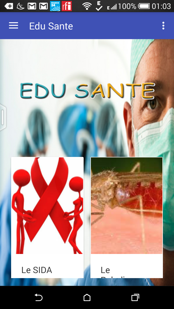 Android application Edu Santé screenshort