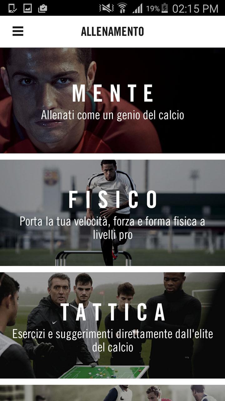 Android application Nike Soccer screenshort