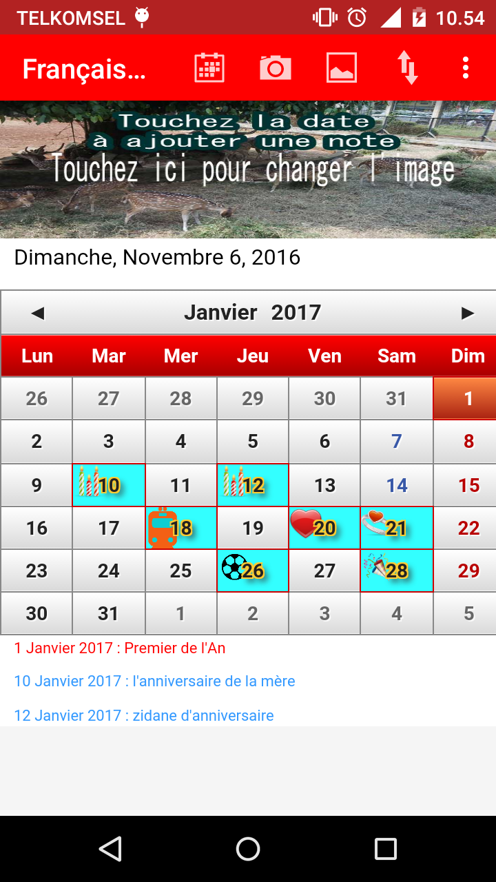 Android application Français Calendrier 2022 screenshort
