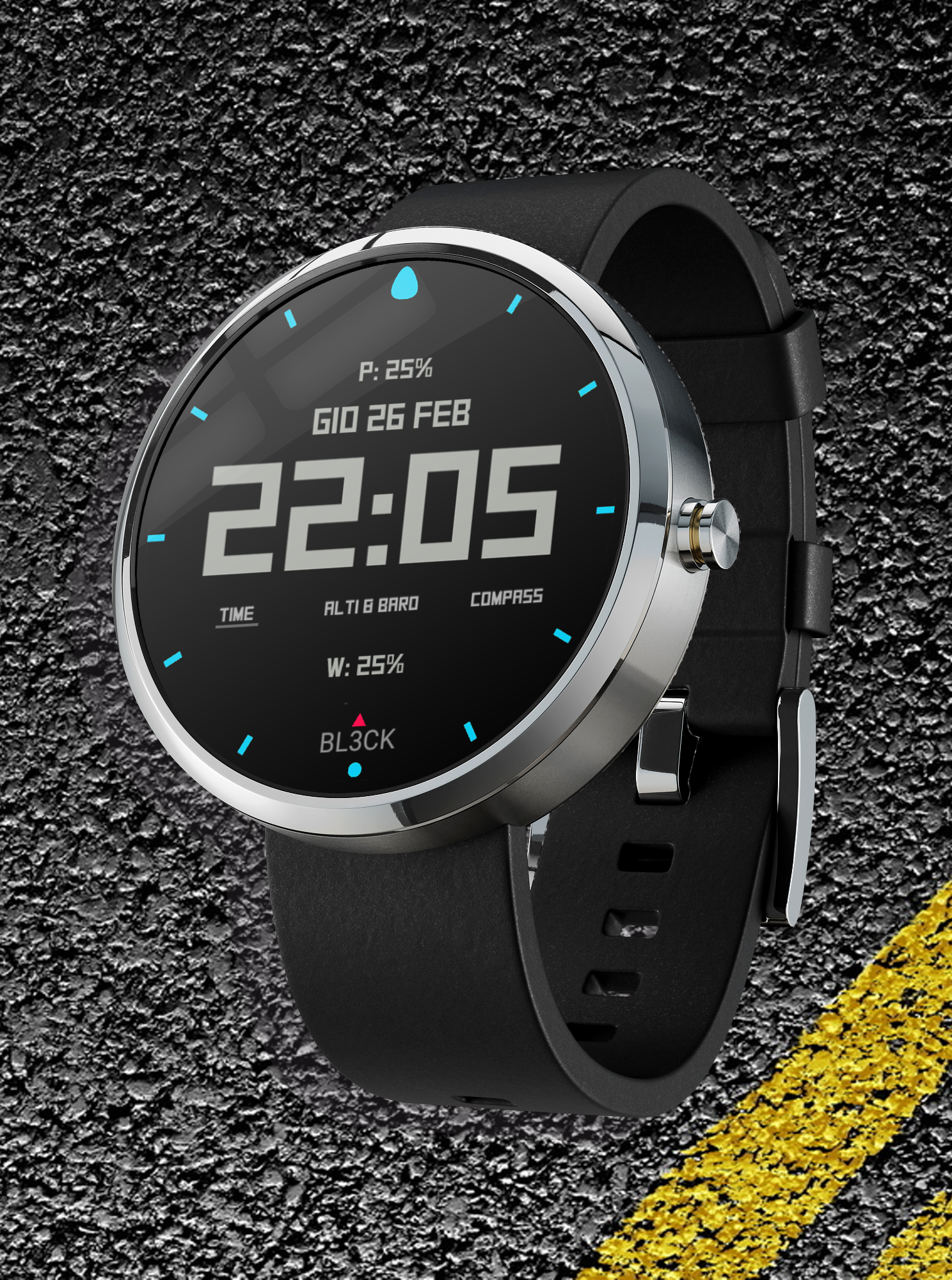 Android application SPORTY  Watch Face screenshort