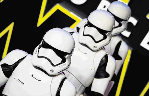 FRANCHISE ICONS HERALD NEW RELEASE: Stormtroopers attend the European premiere of ’Star Wars: The Force Awakens’ in London on Wednesday Picture: GETTY IMAGES