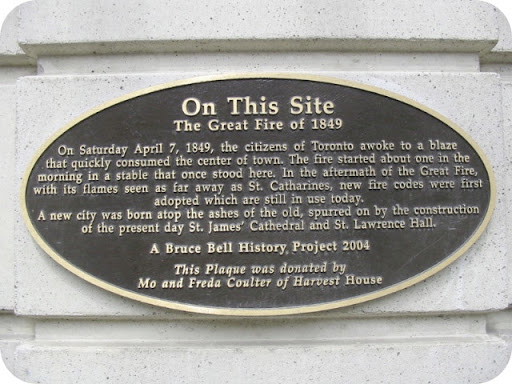 On Saturday April 7, 1849, the citizens of Toronto awoke to a blaze that quickly consumed the centre of town. The fire started about one in the morning in a stable that once stood here. In the...