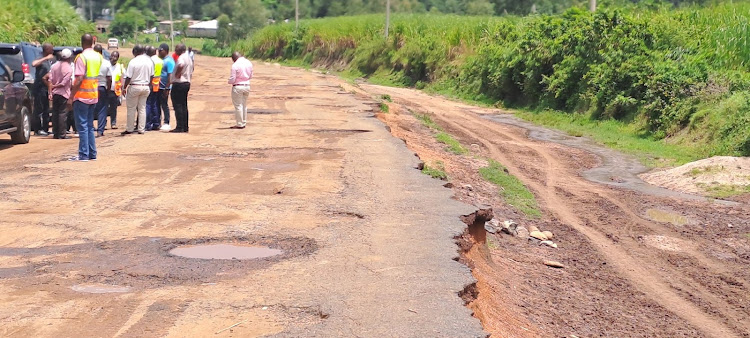 A section of the tattered Kisumu-Busia-Jinja road which will be upgraded