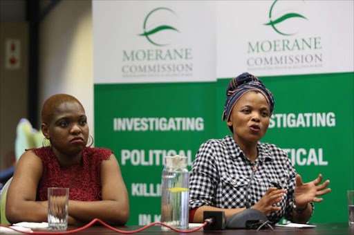 UMzimkhulu councillors Jabulile Msiya and Nontsikelelo Mafa testifying at the Moerane Commission who were injured when unknown gunmen opened fire on the vehicle in which they were sitting with slain former ANCYL secretary-general Sindiso Magaqa in July. Picture: THULI DLAMINI