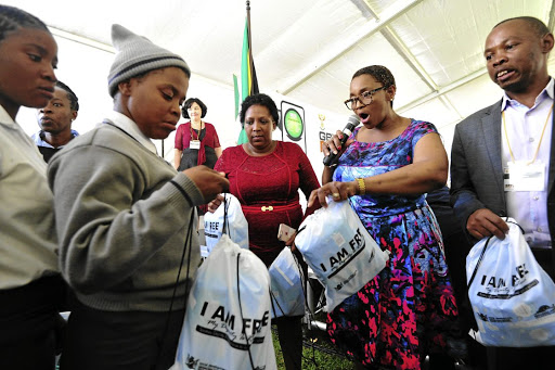 Minister Bathabile Dlamini vows to avail free pads for pupils. /Siyabulela Duda