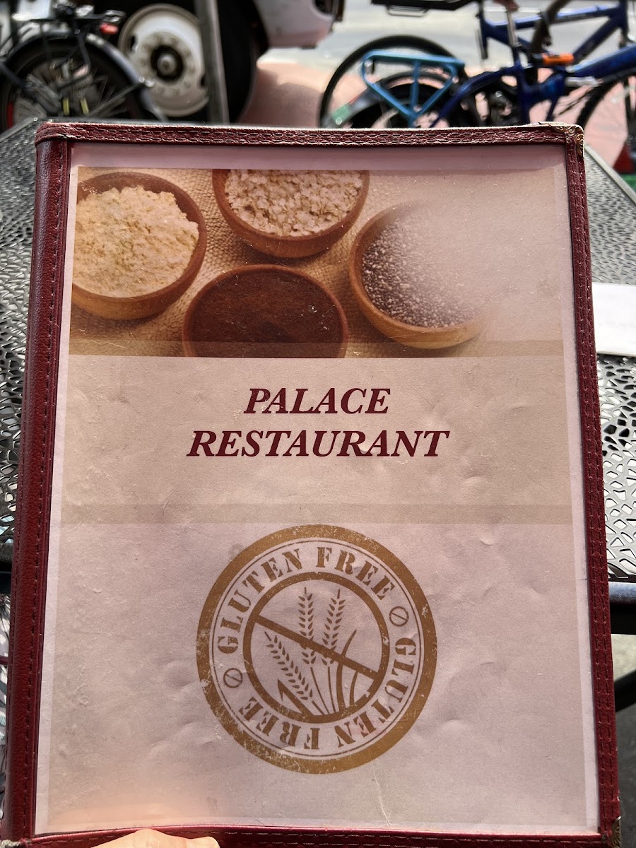 Palace Restaurant gluten-free menu