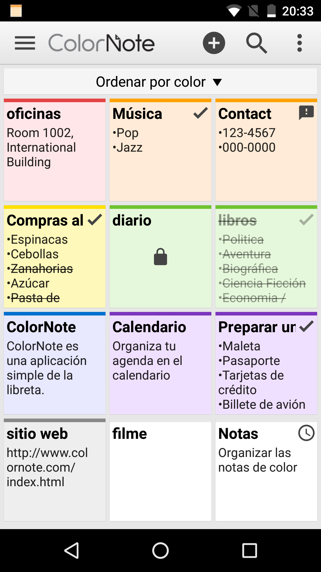 Android application ColorNote Notepad Notes screenshort