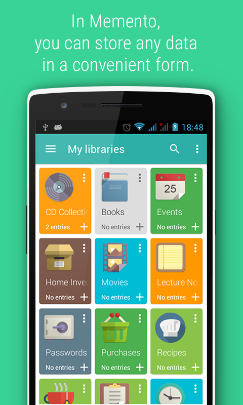 Android application Memento PRO License Key screenshort