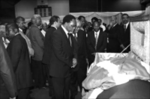 DIGNIFIED: Anti-apartheid activist Billy Nair, 79, was cremated in Durban yesterday after he suffered a stroke last week and died. He was given a state funeral. Pic. Thuli Dlamini. 30/10/2008. © Unknown
