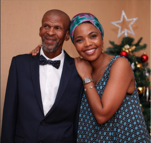Actress Terry Pheto with her late dad.