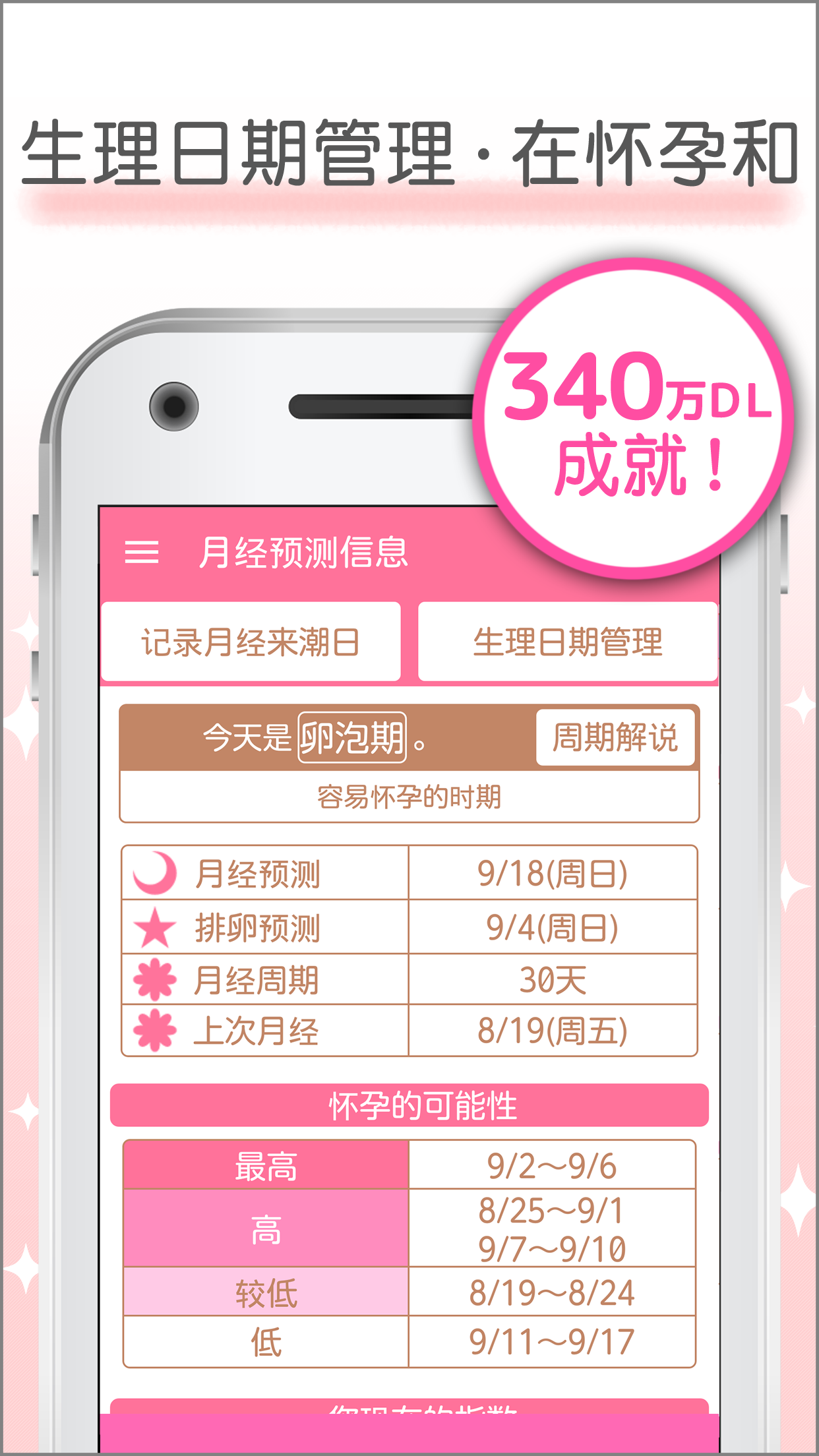 Android application Womans DIARY period・diet・cal screenshort