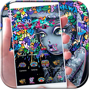 Download Graffiti Art Theme Rock Girl For PC Windows and Mac