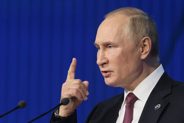 Russian President Vladimir Putin delivers a speech in Moscow, Russia, October 27 2022. Picture: SPUTNIK/REUTERS