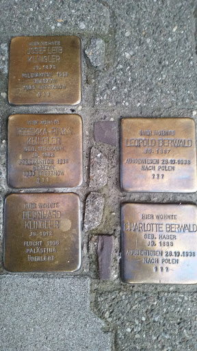 Stolpersteine Familien Klingler und Berwald