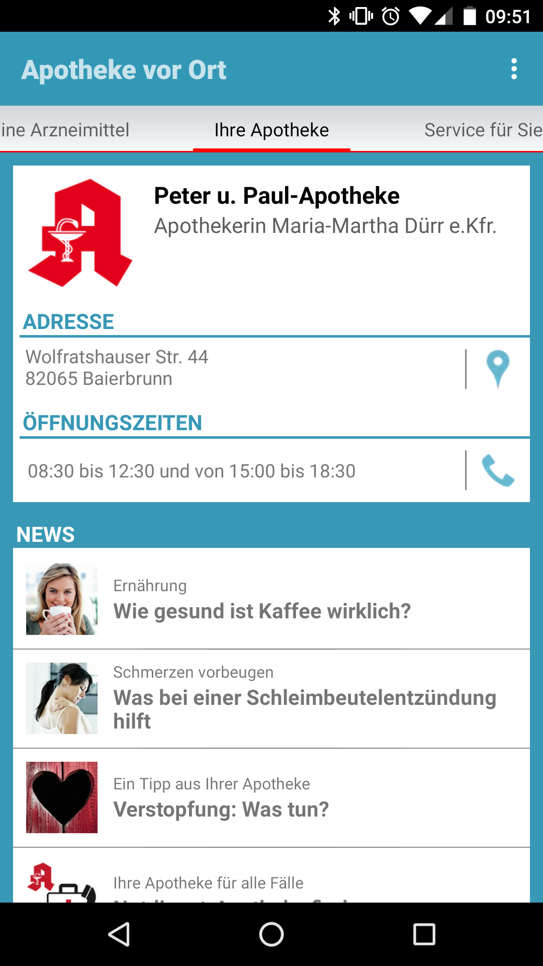 Android application Apotheke vor Ort screenshort