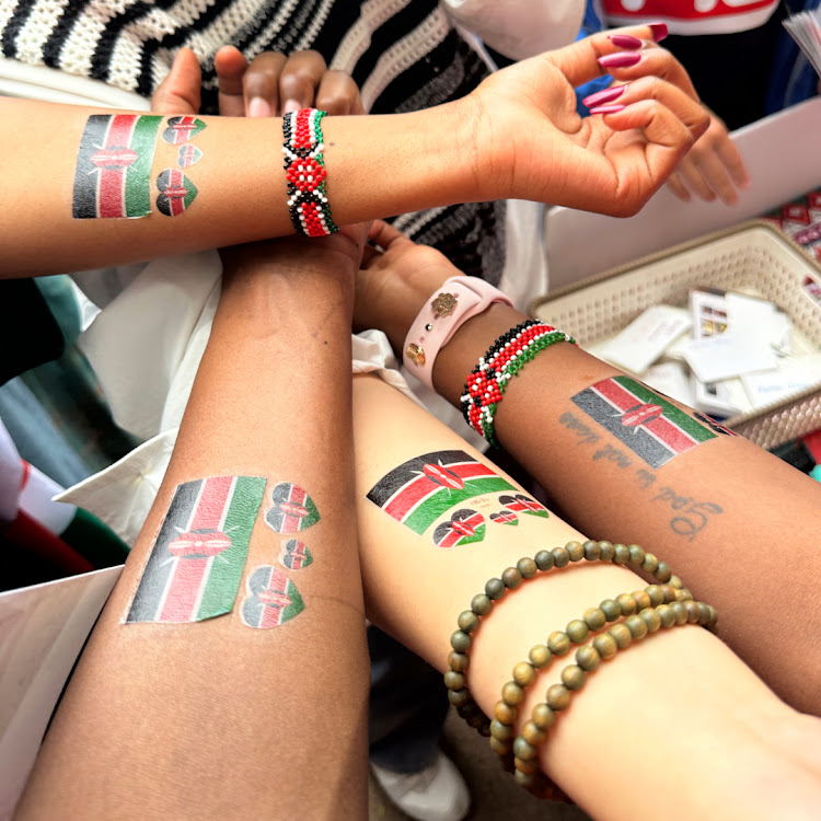 Kenya's flag paintings at the 19th World Cultural Carnival in Beijing, China.