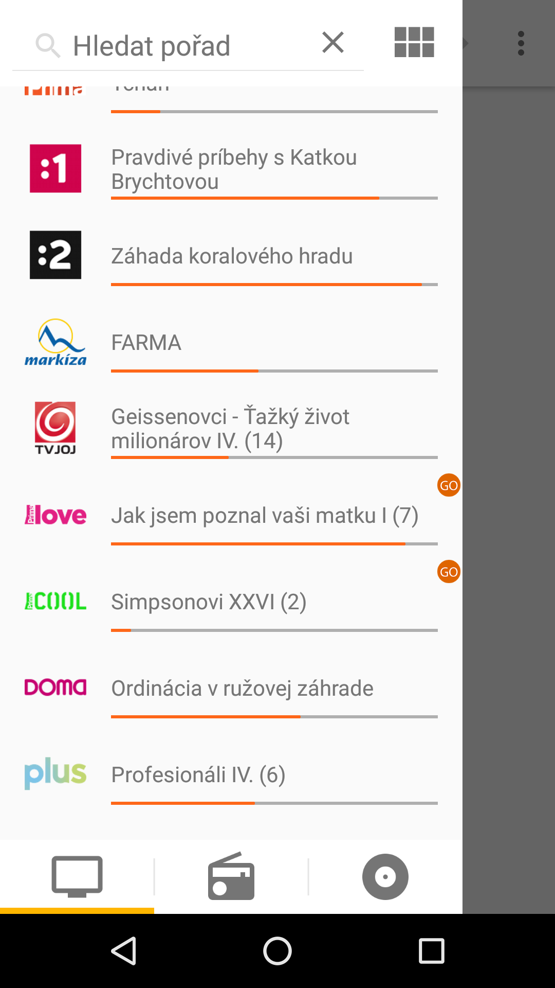 Android application ModernTV screenshort