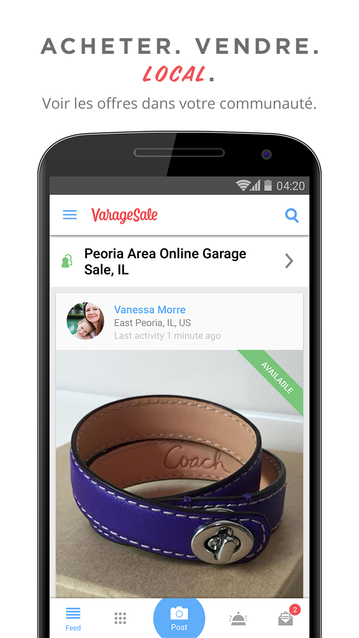 Android application VarageSale: Sell simply, buy safely. screenshort