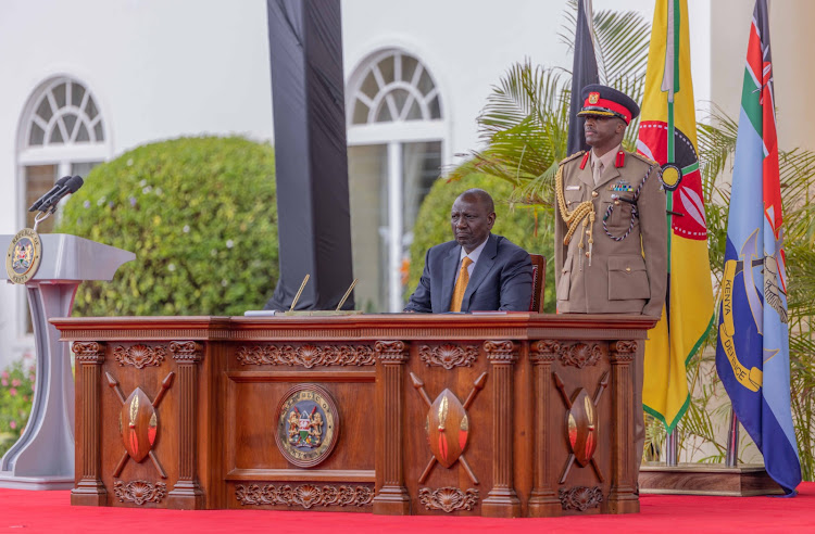 President William Ruto during swearing in of Chief Administrative Secretaries at State House, Nairobi on March 23, 2023.