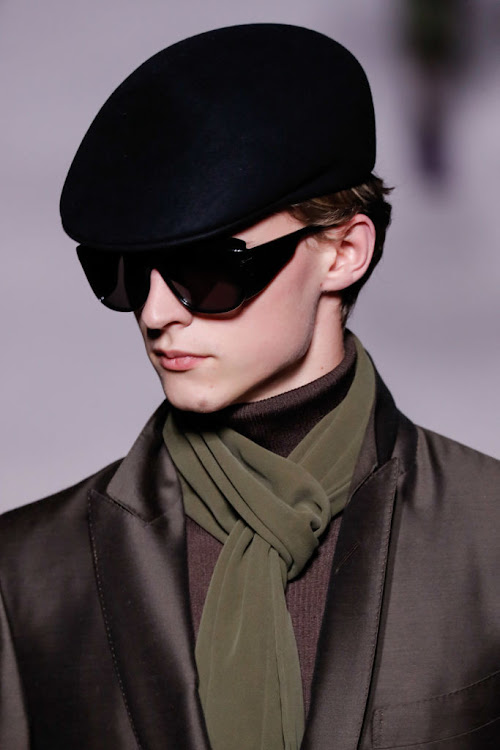 A close-up at a Tom Ford Autumn/Winter 2019 Collection.